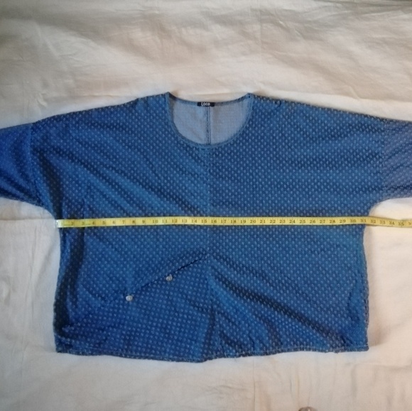 Lace perforated light denim Tunic 1 2 3 X - Picture 3 of 7